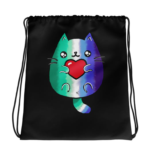 Gay Sweet Cat Drawstring bag