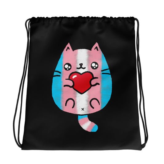 Transgender Sweet Cat Drawstring Bag