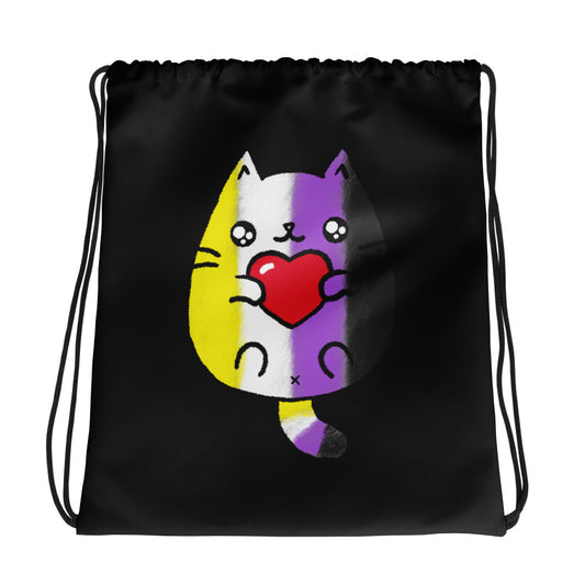 Nonbinary Sweet Cat Drawstring Bag