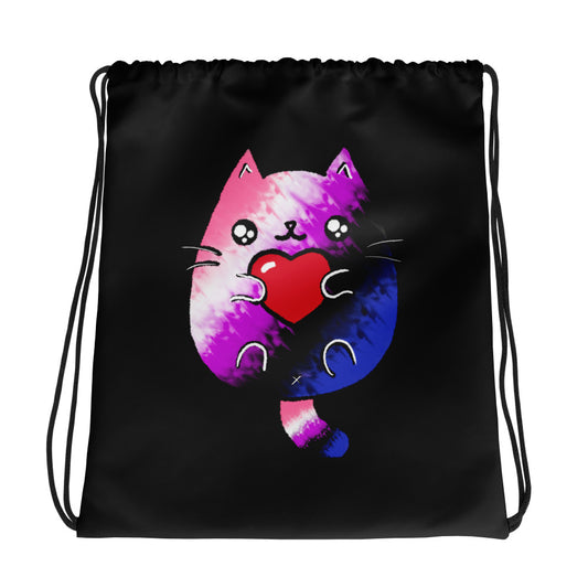 Genderfluid Sweet Cat Drawstring Bag