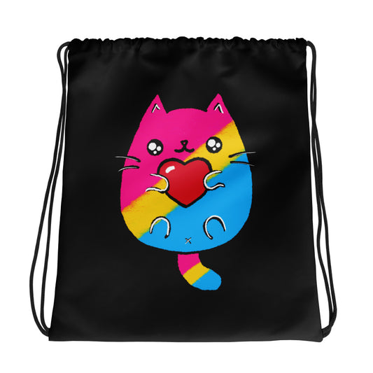 Pansexual Sweet Cat Drawstring Bag