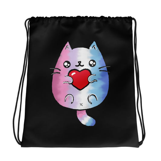 Bigender Sweet Cat Drawstring Bag