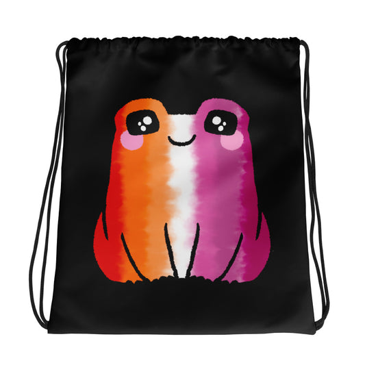 Lesbian Frog Drawstring Bag