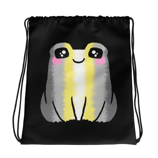 Demigender Frog Drawstring Bag