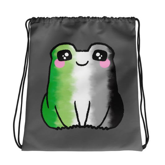 Aromantic Frog Drawstring Bag