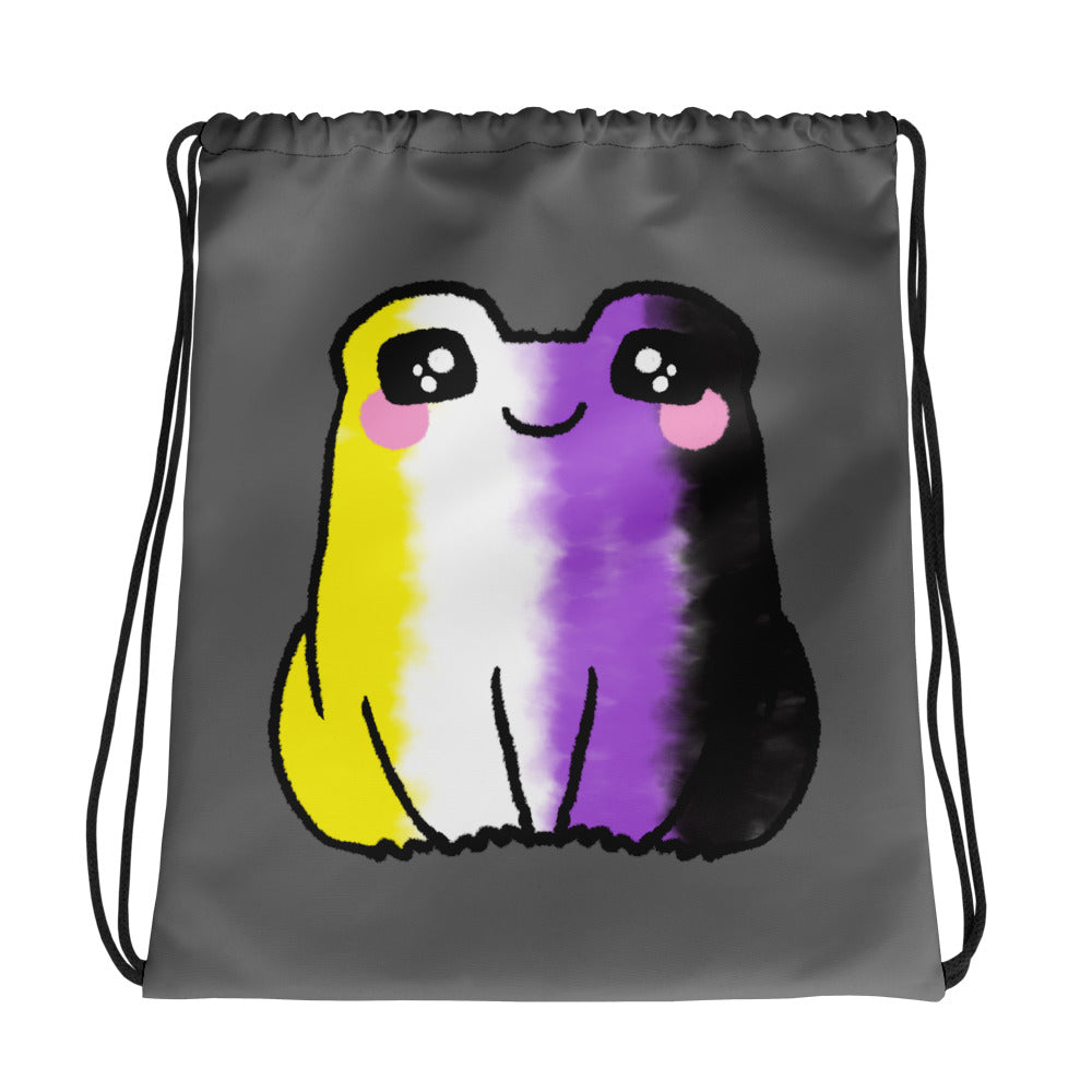 Nonbinary Frog Drawstring Bag