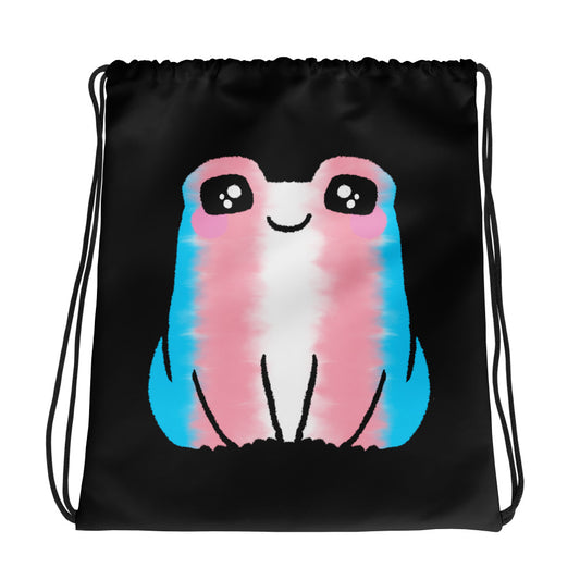 Transgender Frog Drawstring Bag