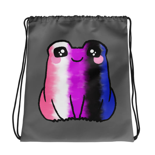 Genderfluid Frog Drawstring Bag