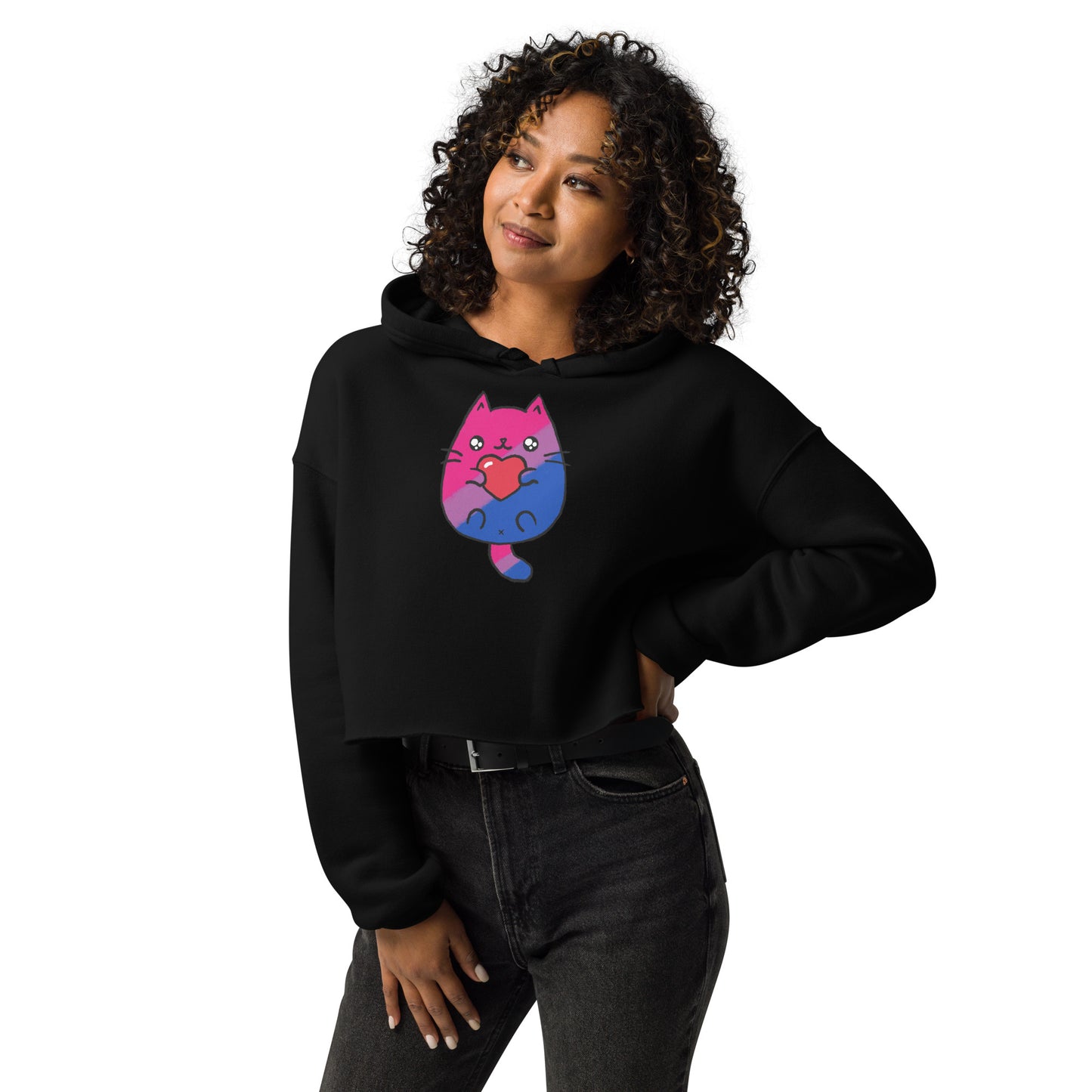 Bisexual Sweet Cat Cropped Hoodie