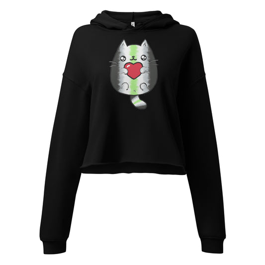 Agender Sweet Cat Cropped Hoodie