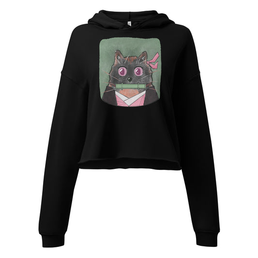 Manga/Anime Cat N Cropped Hoodie