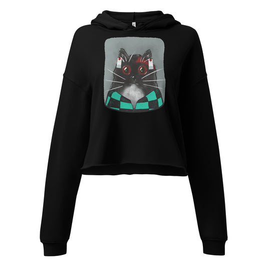 Manga/Anime Cat T Cropped Hoodie