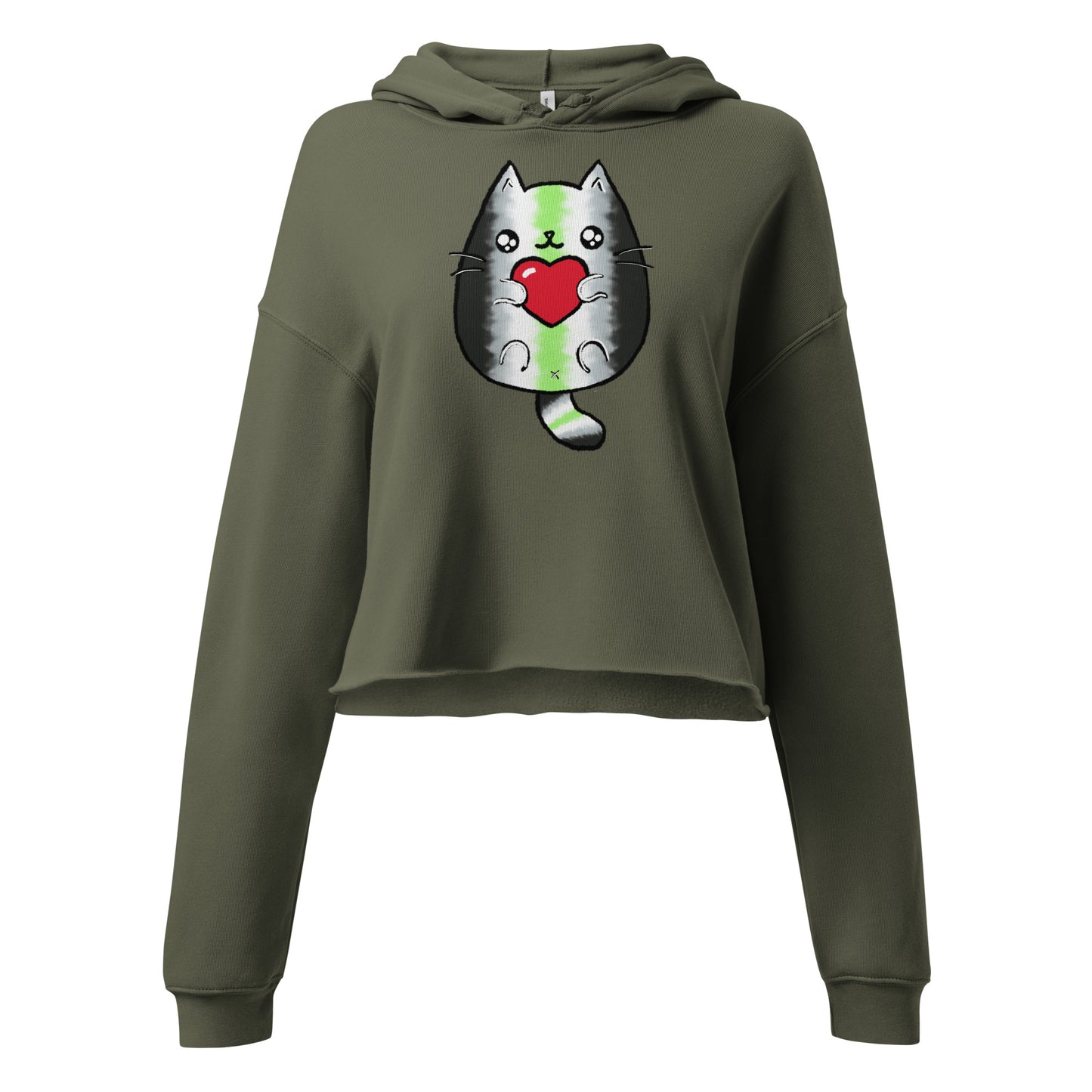 Agender Sweet Cat Cropped Hoodie